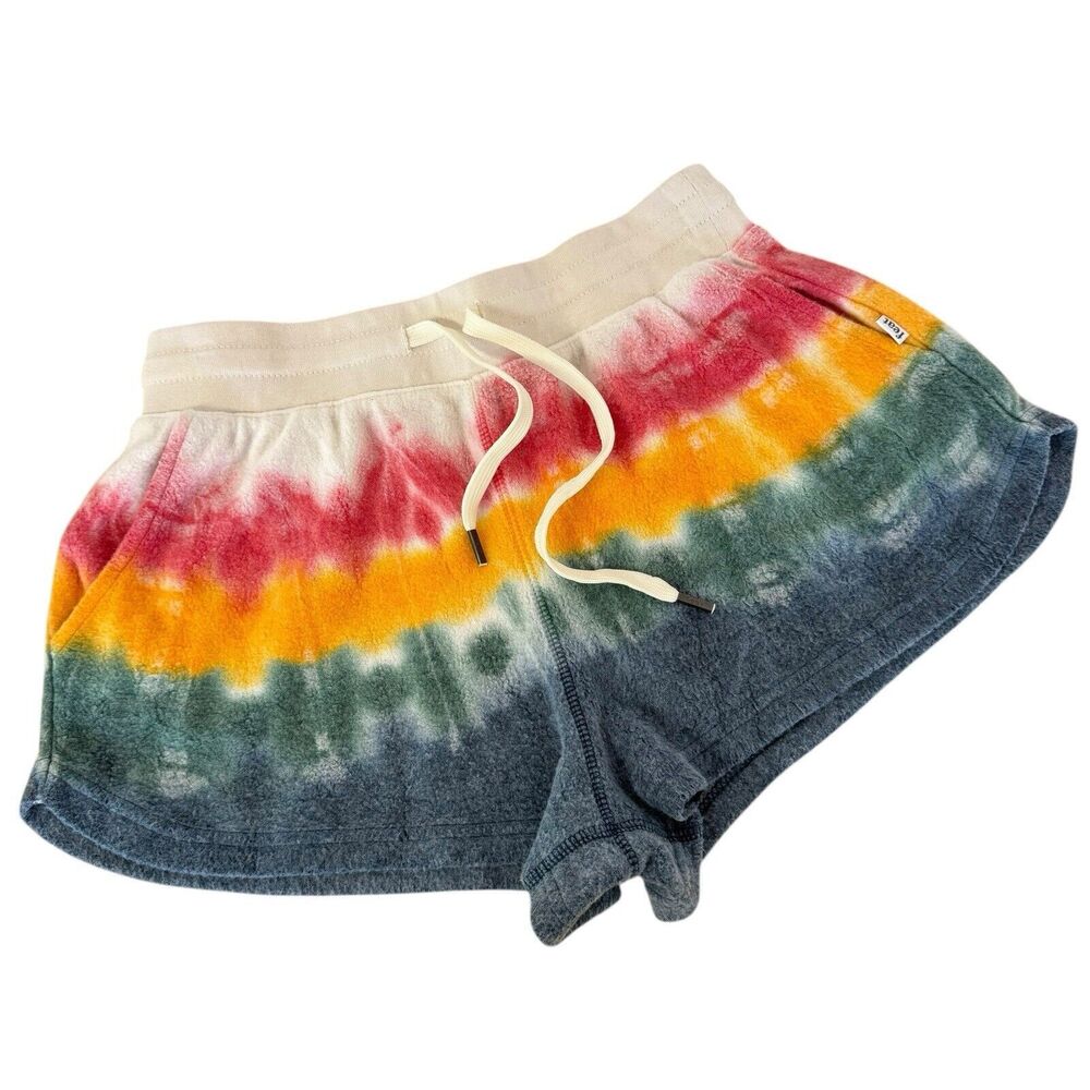 Feat Blanket Blend Sunset Lover Shorts Tie Dye Fleece Mini Loungewear Trendy SM